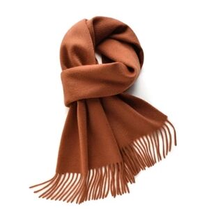 Brown 100% Cashmere Scarf made in UK